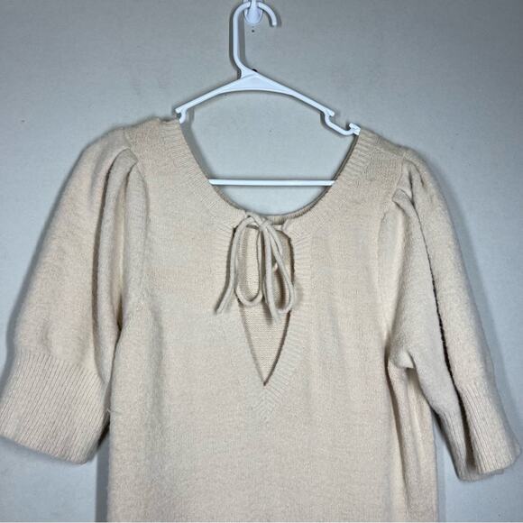 Anthropologie Daily Practice Fuzzy Puff Sleeve Sweater Dress Size Medium - Picture 5 of 8